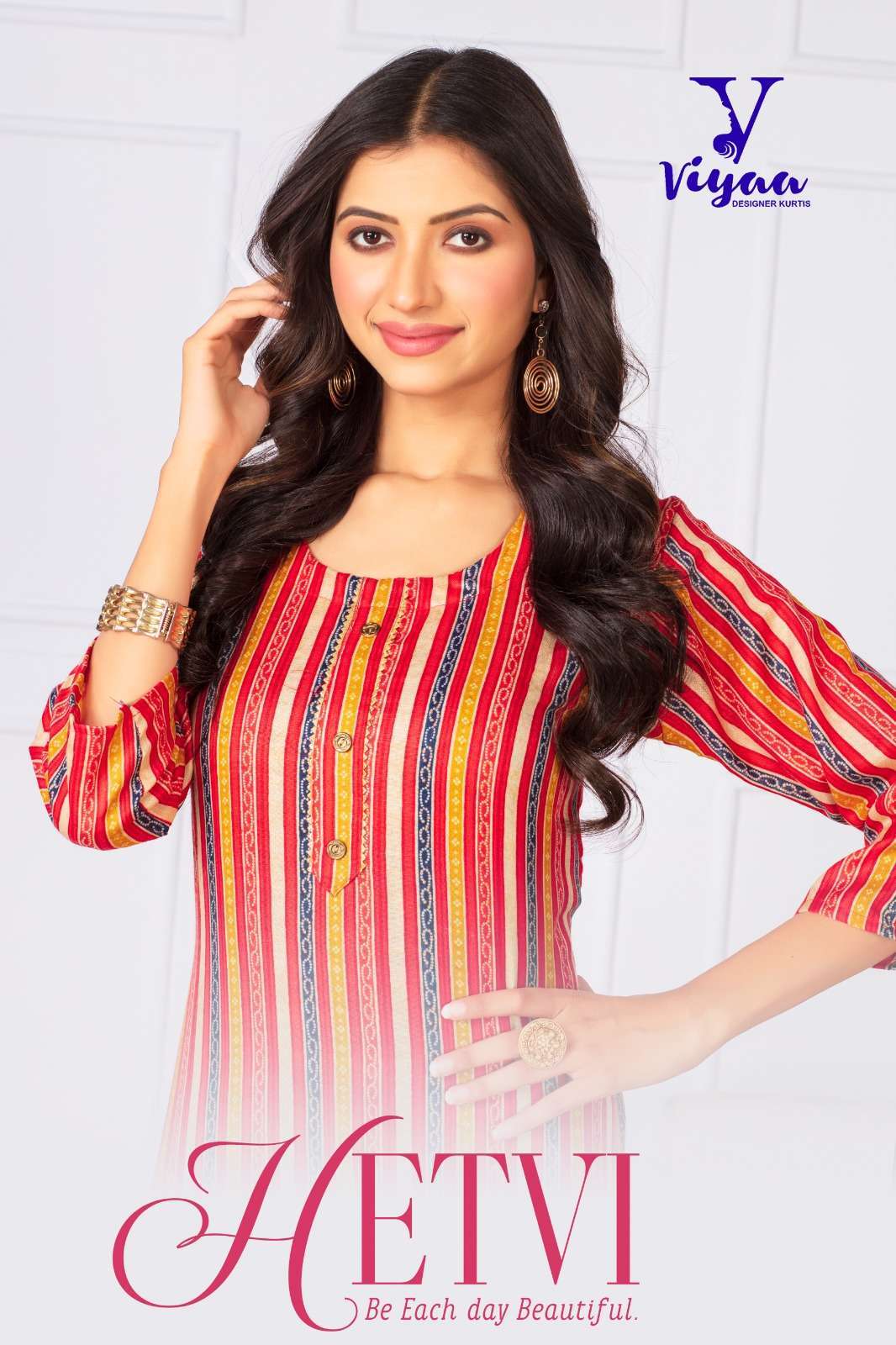 viyaa designer hetvi series 101-105 pure rayon kurti