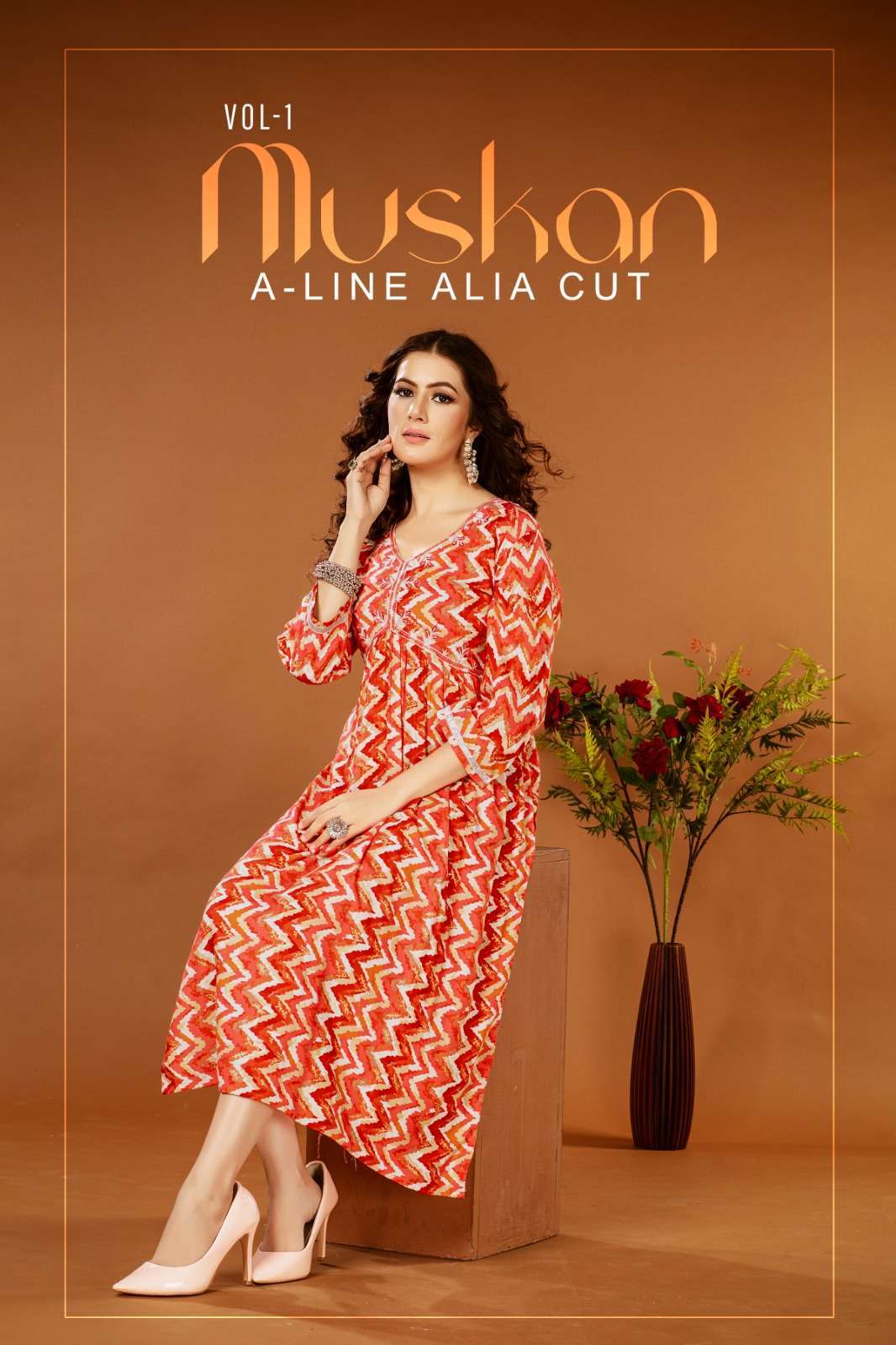 viyaa muskan series 1001-1006 pure rayon kurti