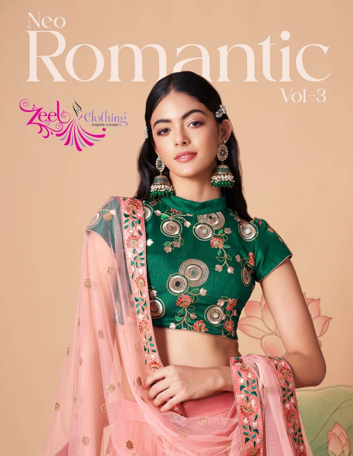 zeel clothing neo romantic vol 3 series 7315-7326 soft net lehenga 