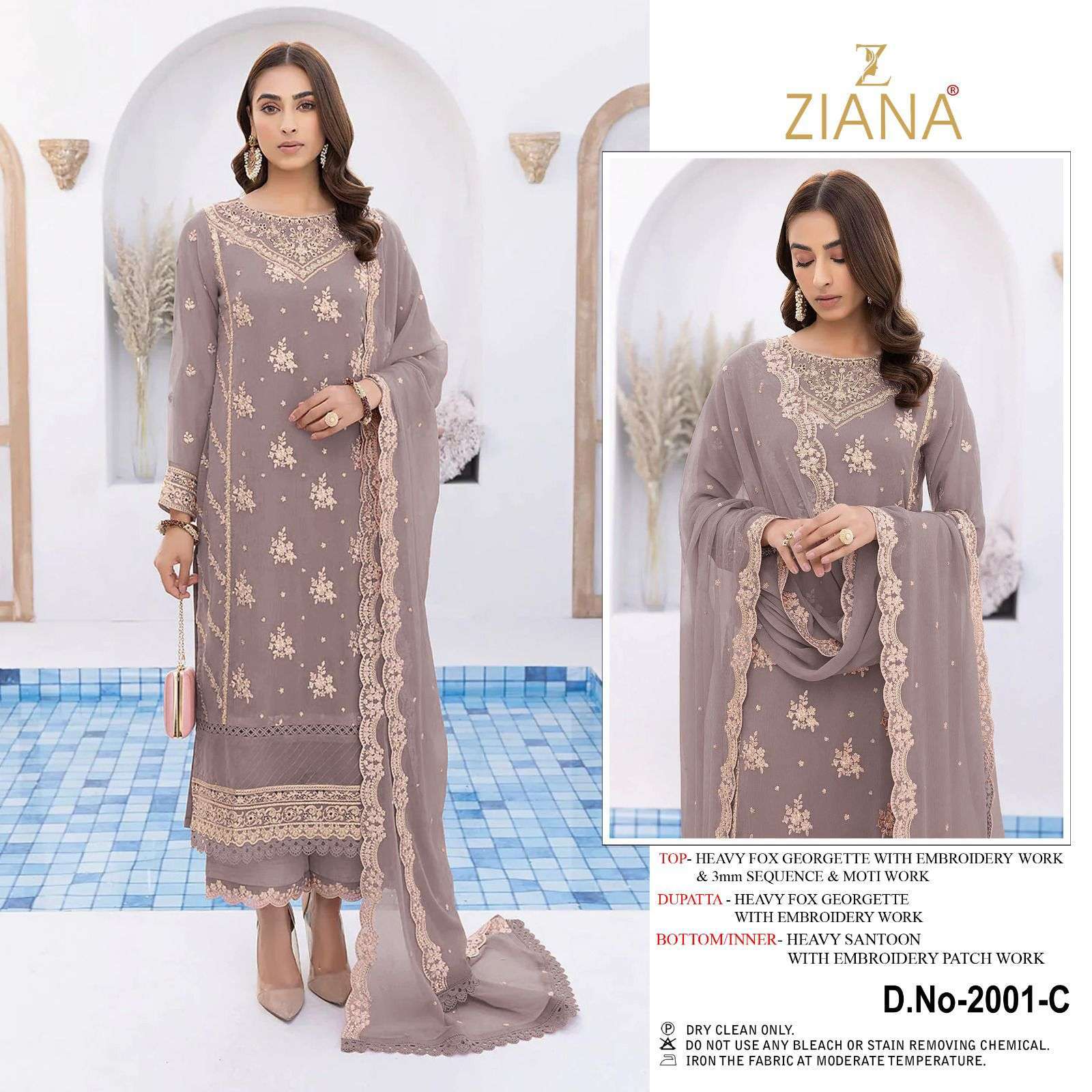ziana 2001 heavy faux georgette suit 