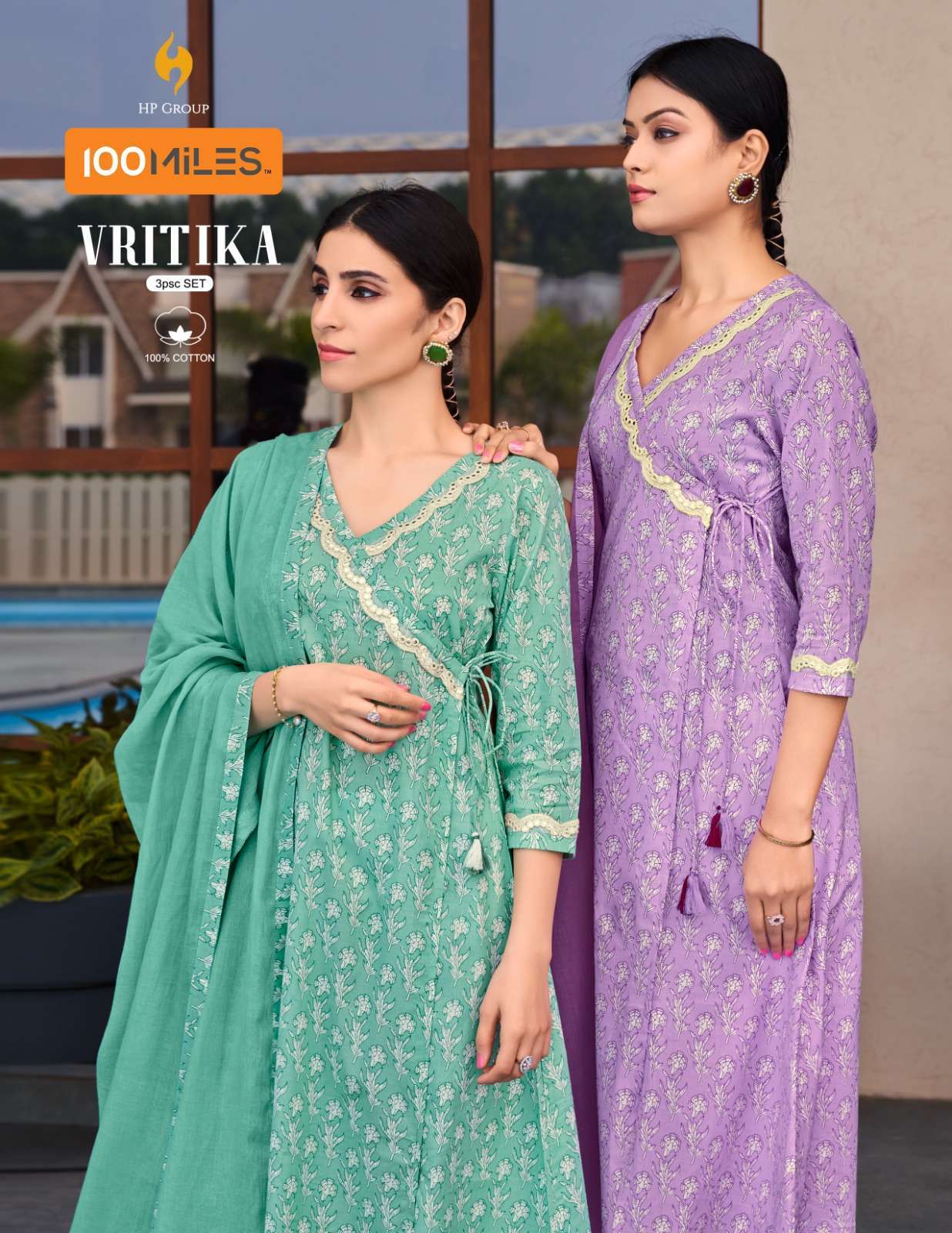 100 miles vritika series 01-04 Pure cotton readymade suit 