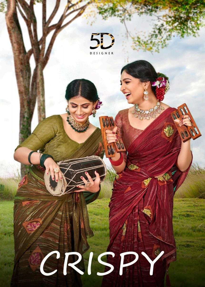 5d designer crispy series 4309-4316 weightless saree