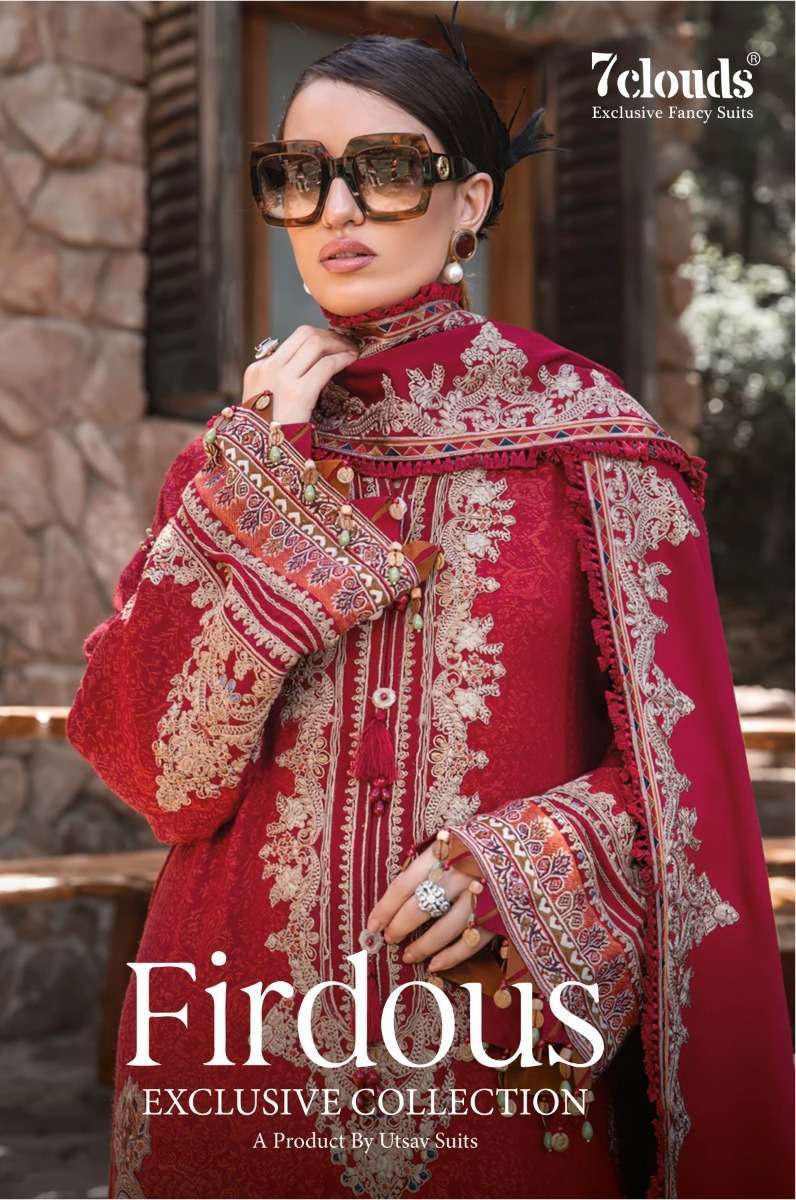 7 clouds firdous exclusive collection vol 1 series 1001-1006 Pure cotton suit
