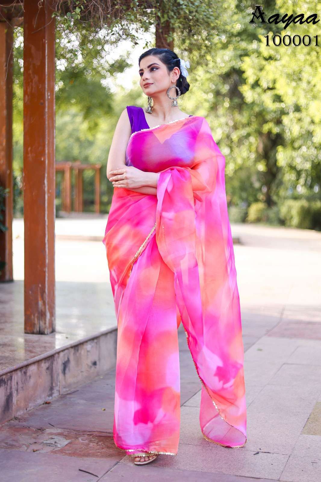 aayaa aaradhana vol 10 series 100001-100003 Soft Orgenza saree