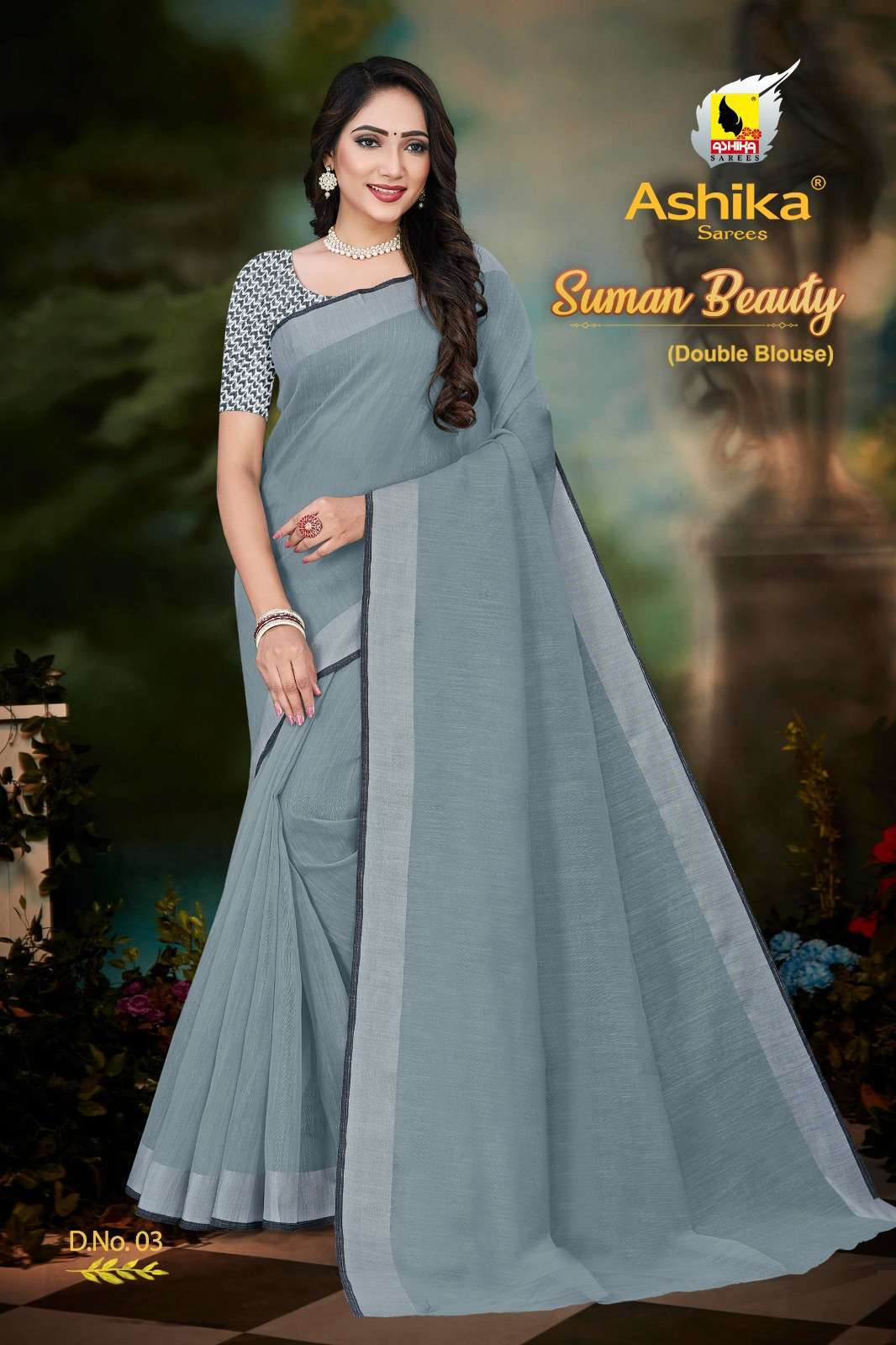 ashika saree suman beauty series 01-06 Linen saree