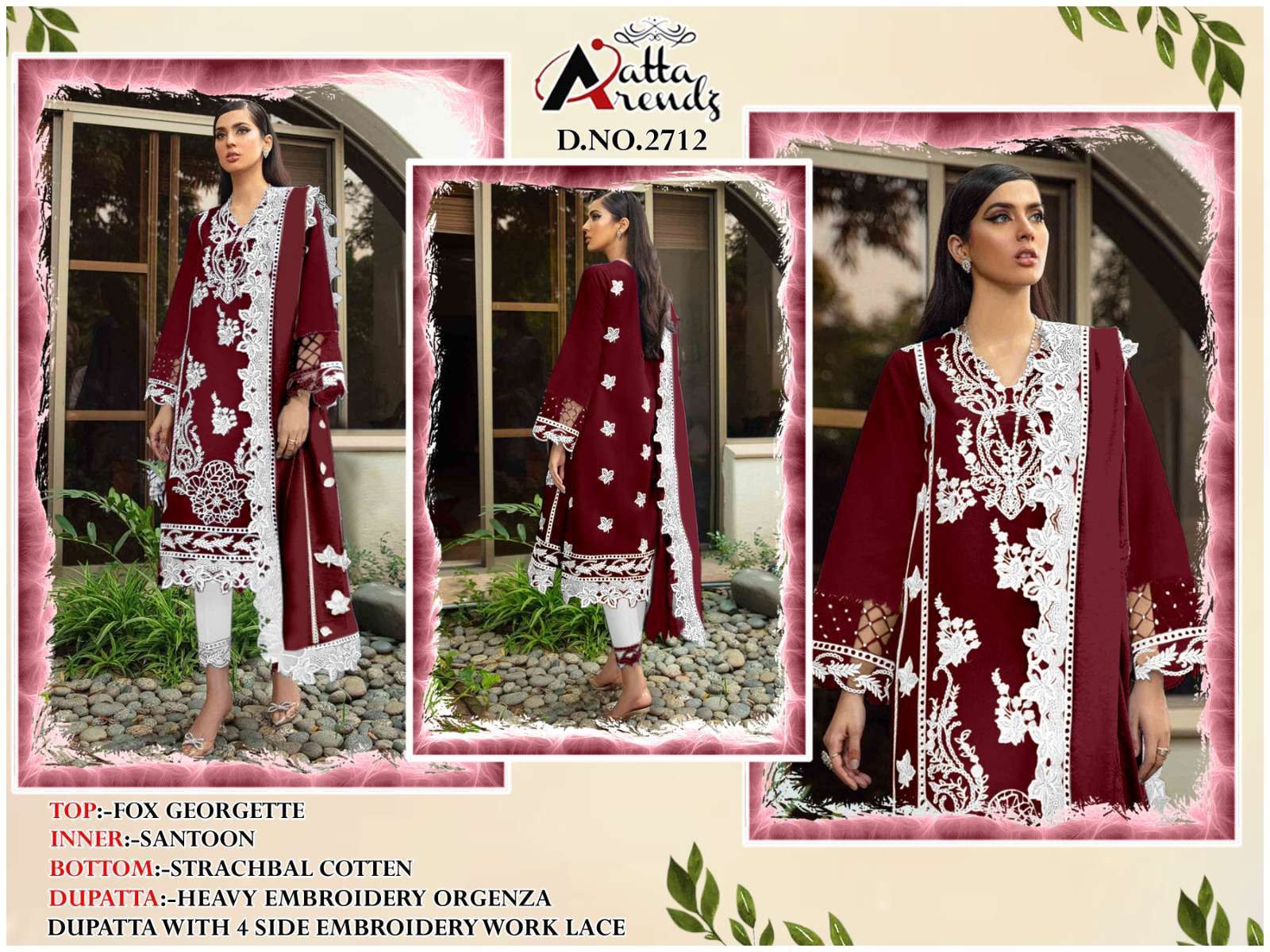 atta trendz 2712 new colors Pure Georgette suit