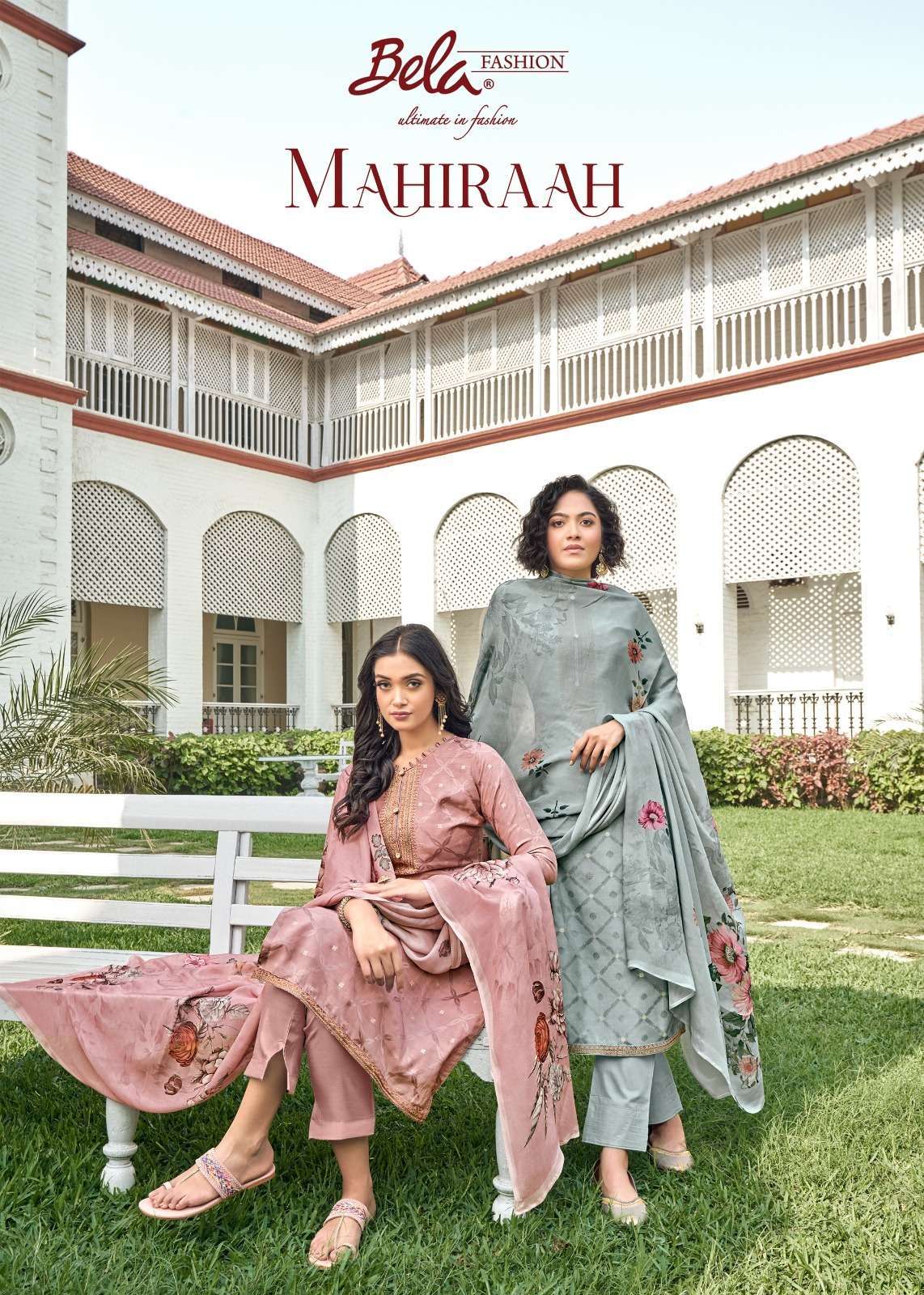 bela mahiraah series 3851-3857 muslin jacquard suit 