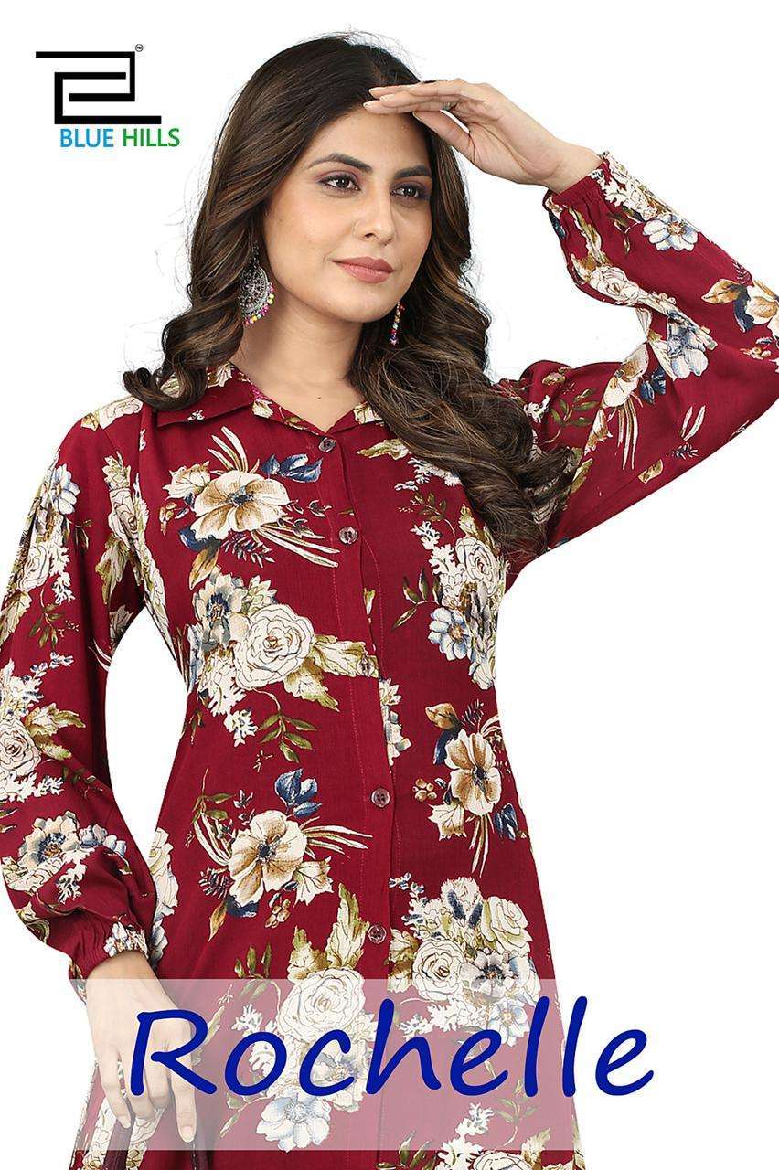 blue hills rochelle series 100 premium 14 rinkle rayon kurti