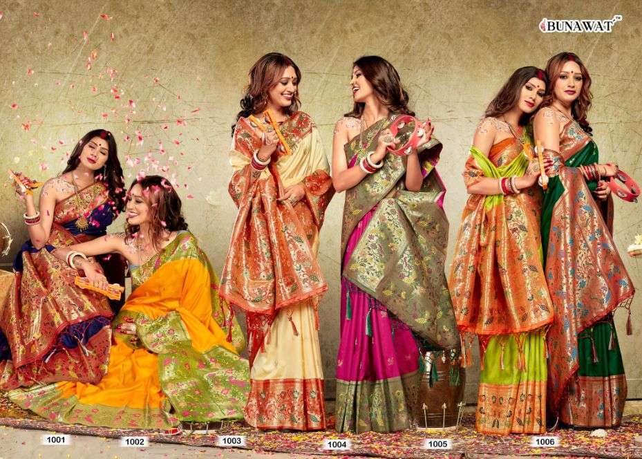 bunawat gulbari series 1001-1006 Paithani Silk saree