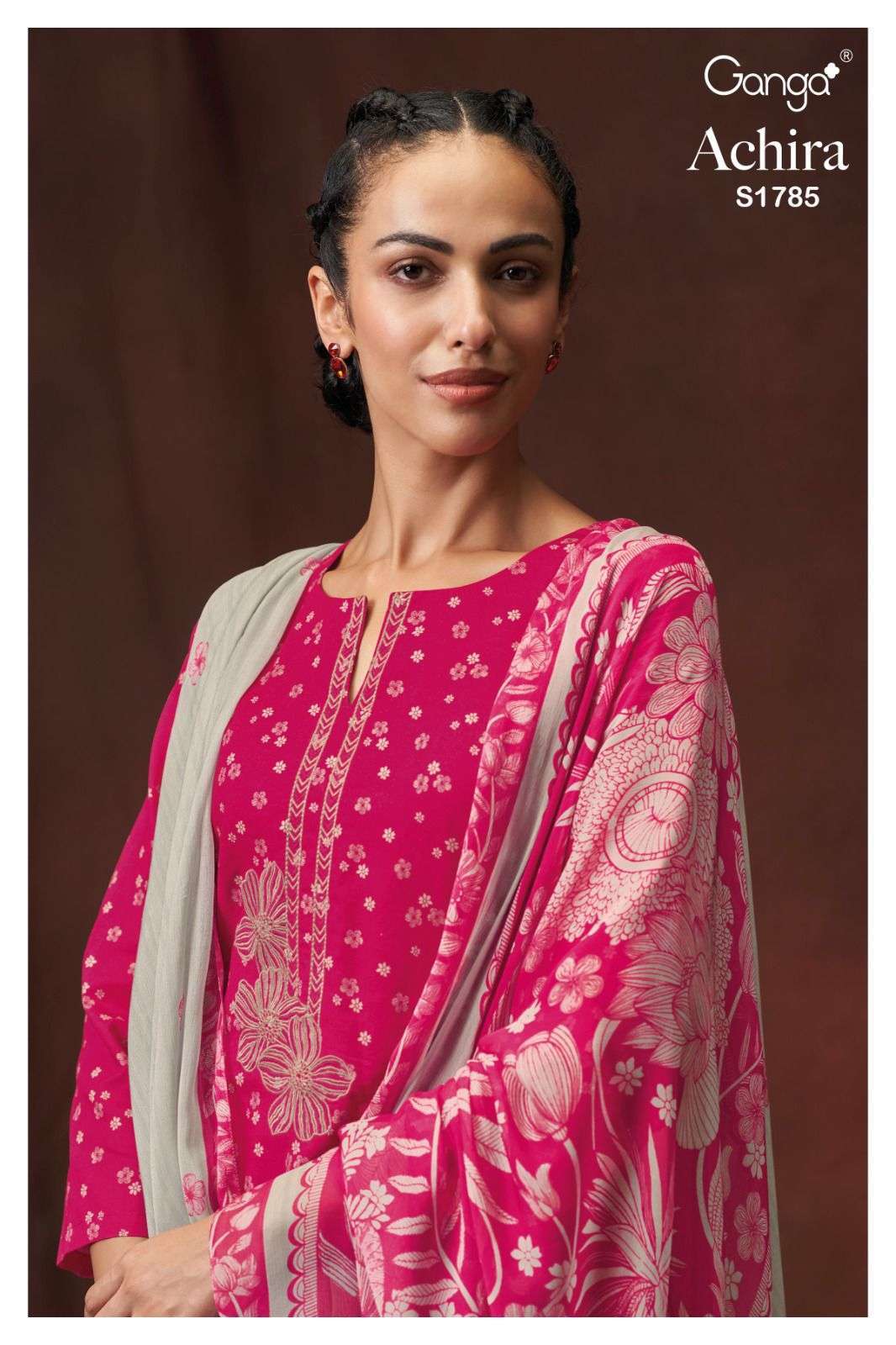 ganga achira 1785 premium cotton printed suit 