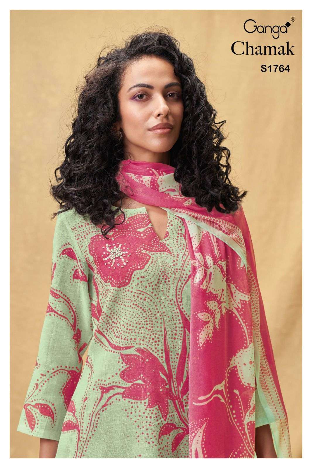 ganga chamak 1764 premium linen suit 