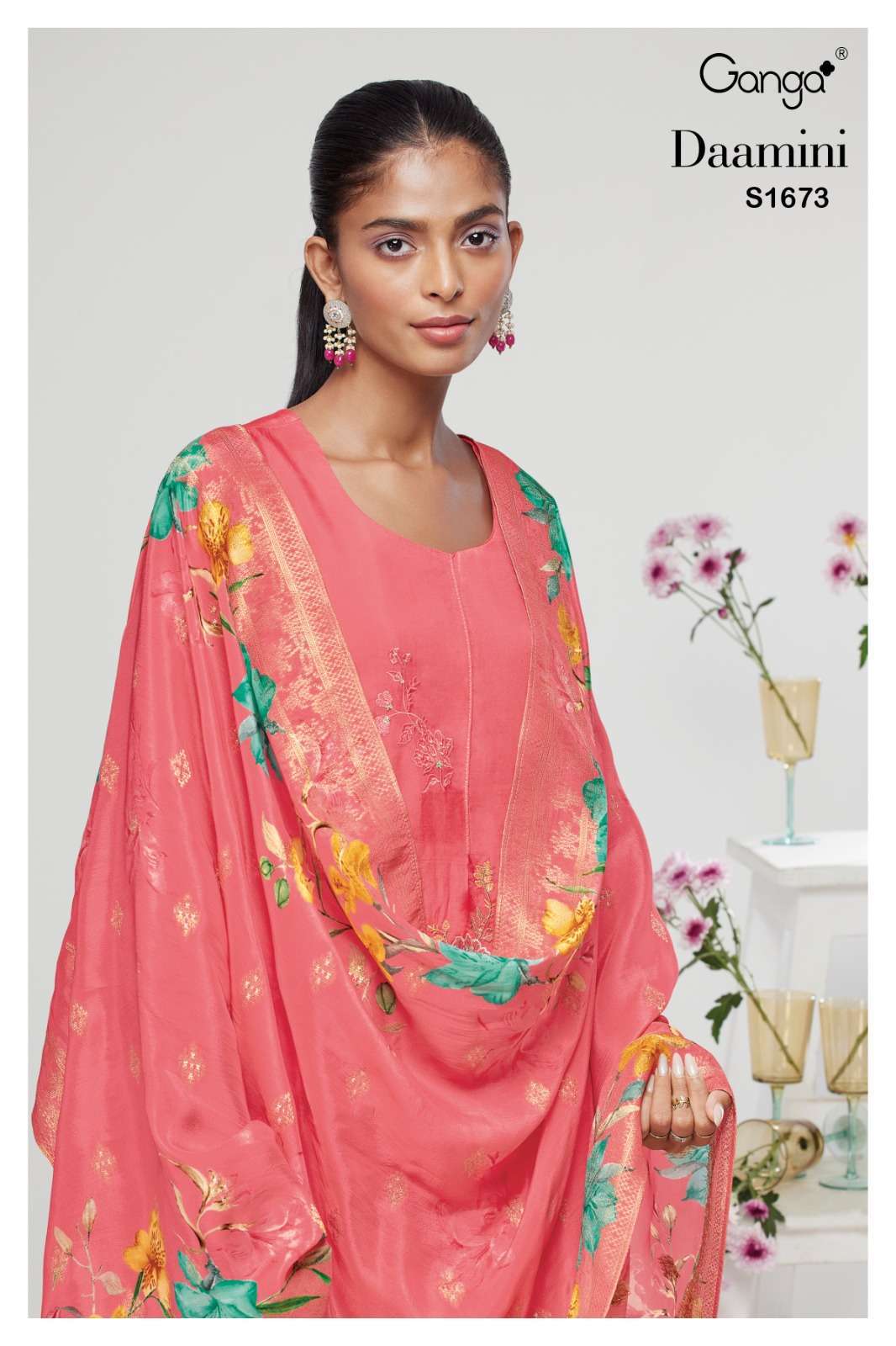 ganga daamini 1673 premium bemberg silk suit