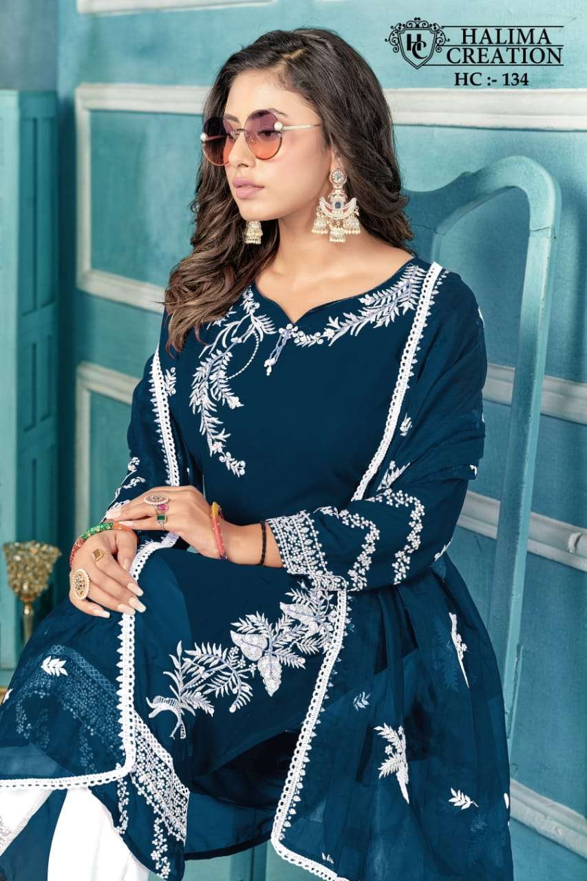 halima creation hc 134 Faux Georgette suit