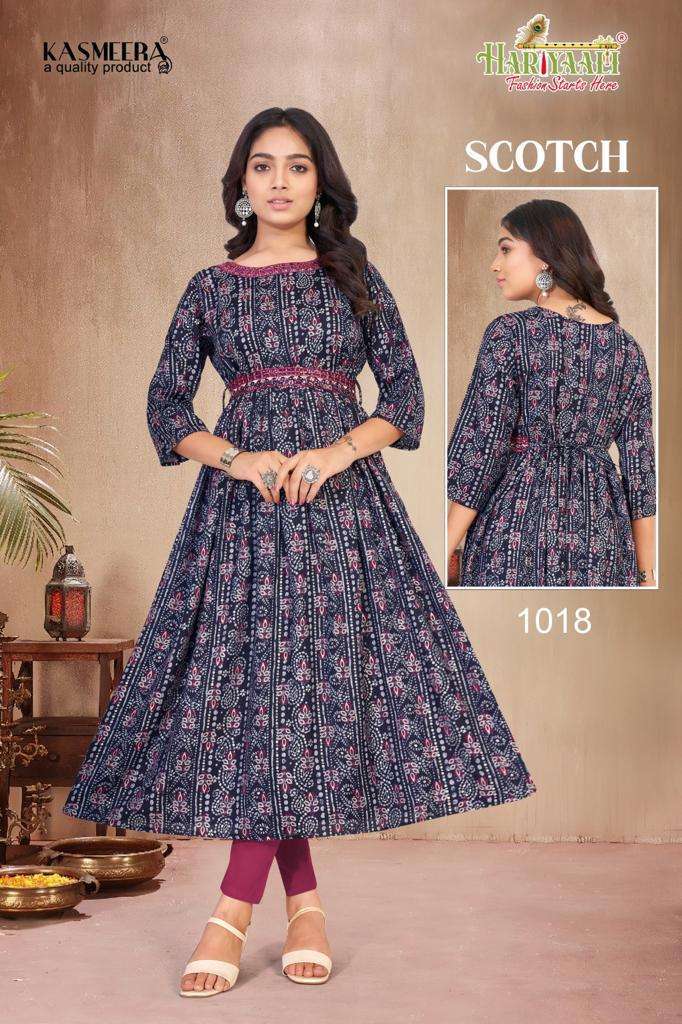 hariyaali kasmeera scotch series 1008-1027 two tone rayon kurti 