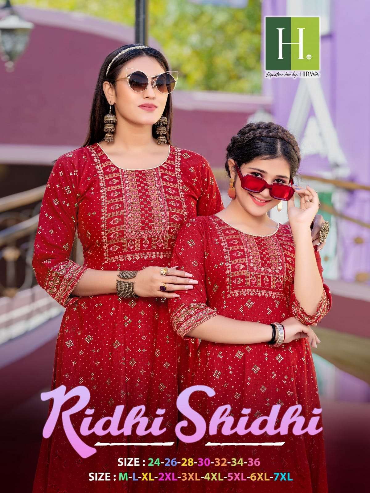 hirwa ridhi shidhi series 01-10 Heavy Rayon Slub kurti
