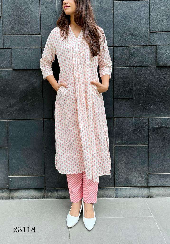 indira apparel 23118 Cambric Cotton kurti with pant