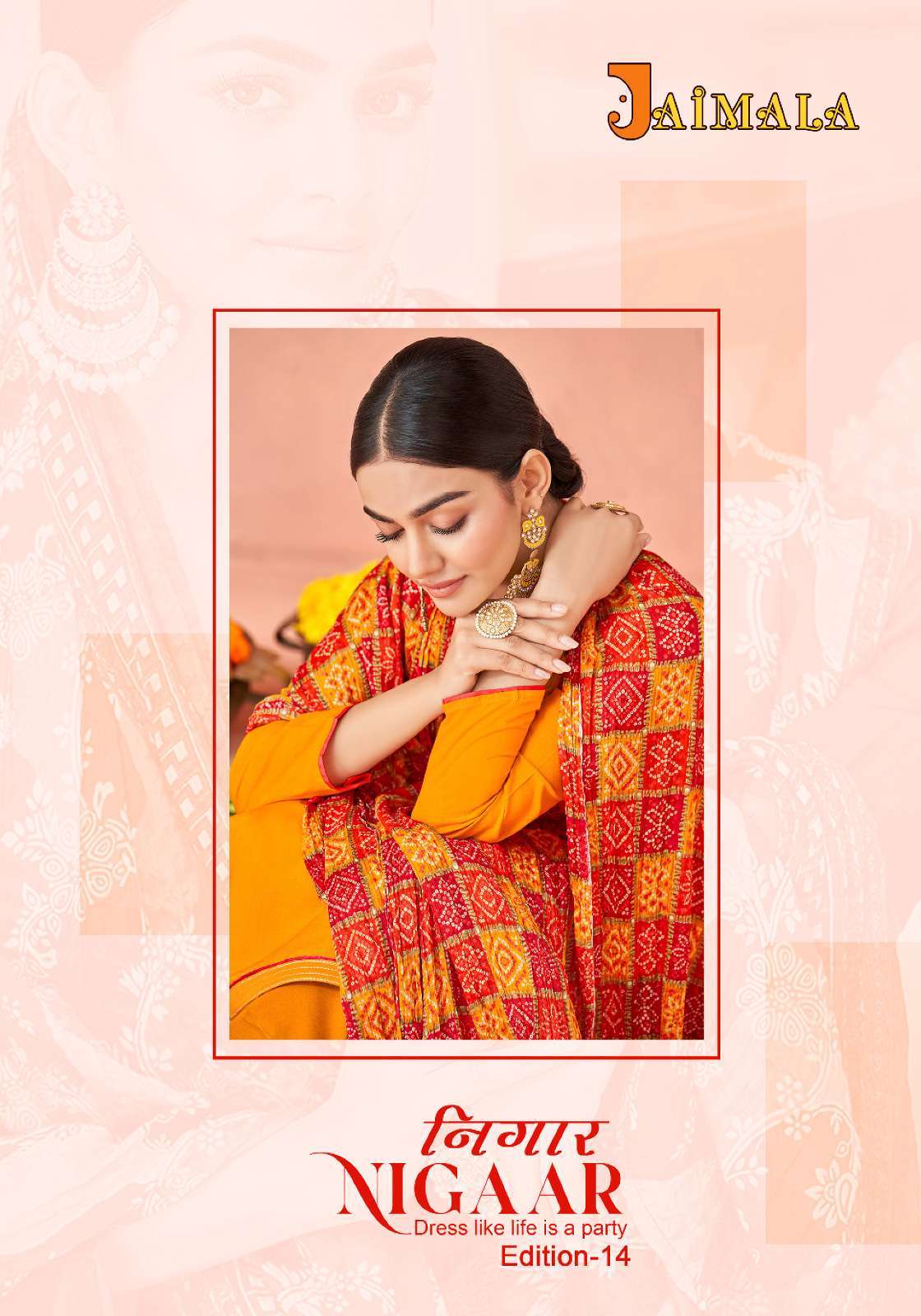 jaimala nigaar vol 14 series 1295001-1295008 Pure Reyon Slub suit