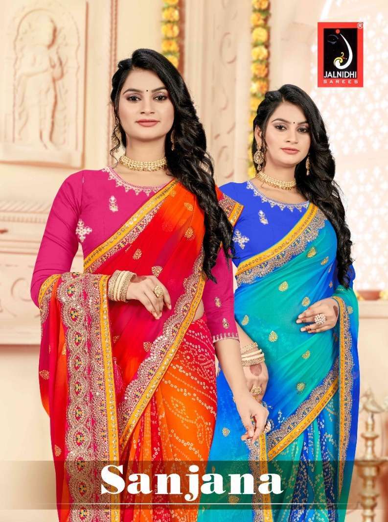 jalnidhi sanjana series 13001-13004 heavy georgette saree