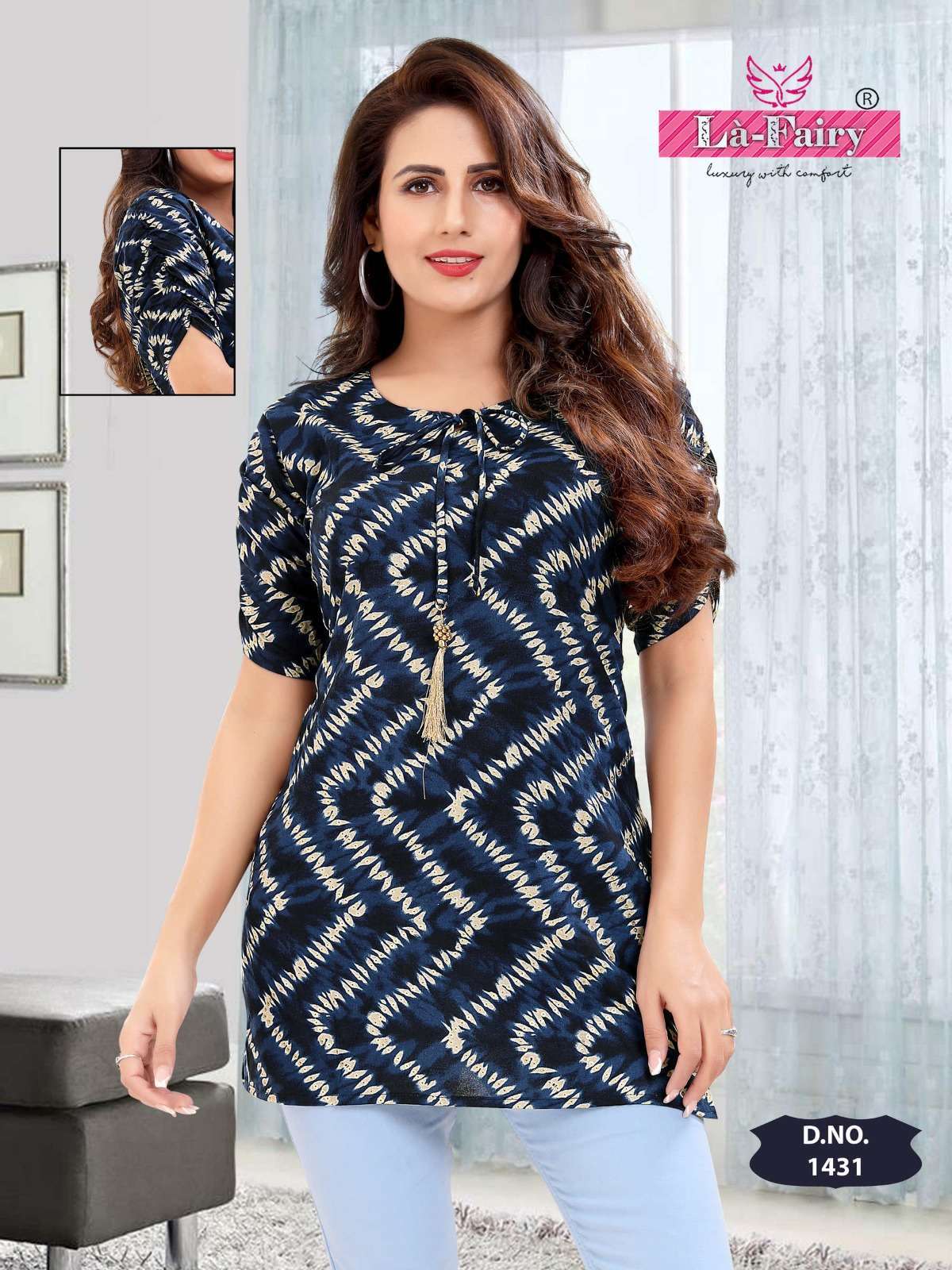 la fairy 1431-1433 Reyon foil print tunics
