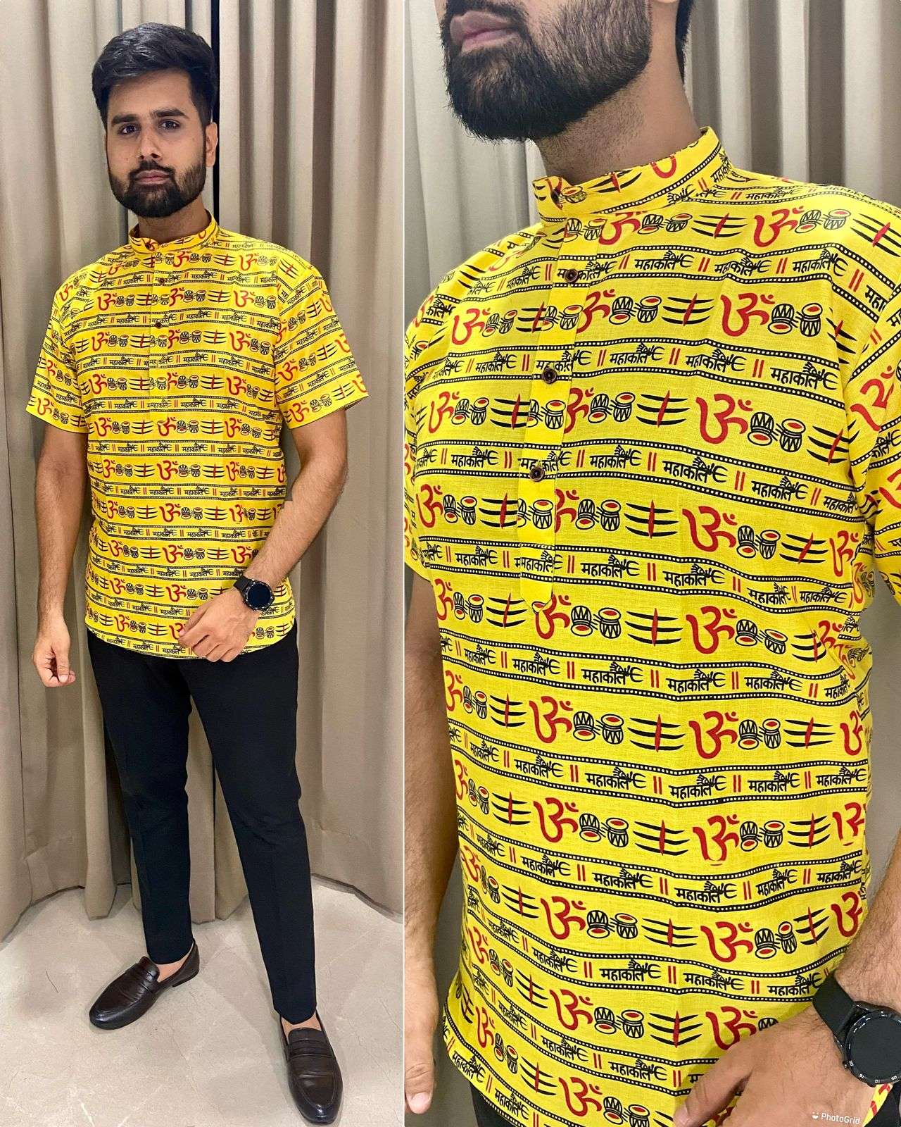 mahakal radhe designer cotton printed short kurta 
