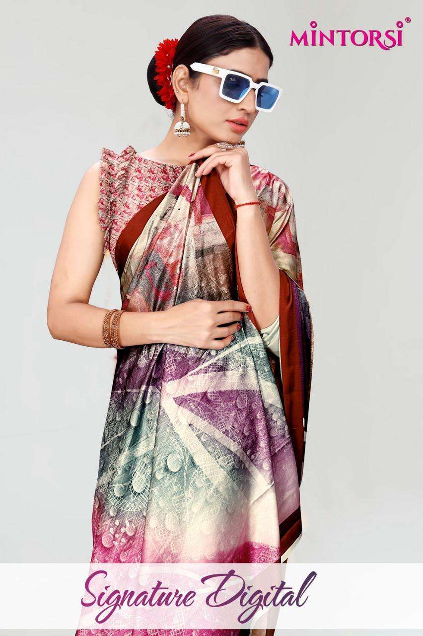mintorsi Signature Digital series 10001-10008 japan satin saree