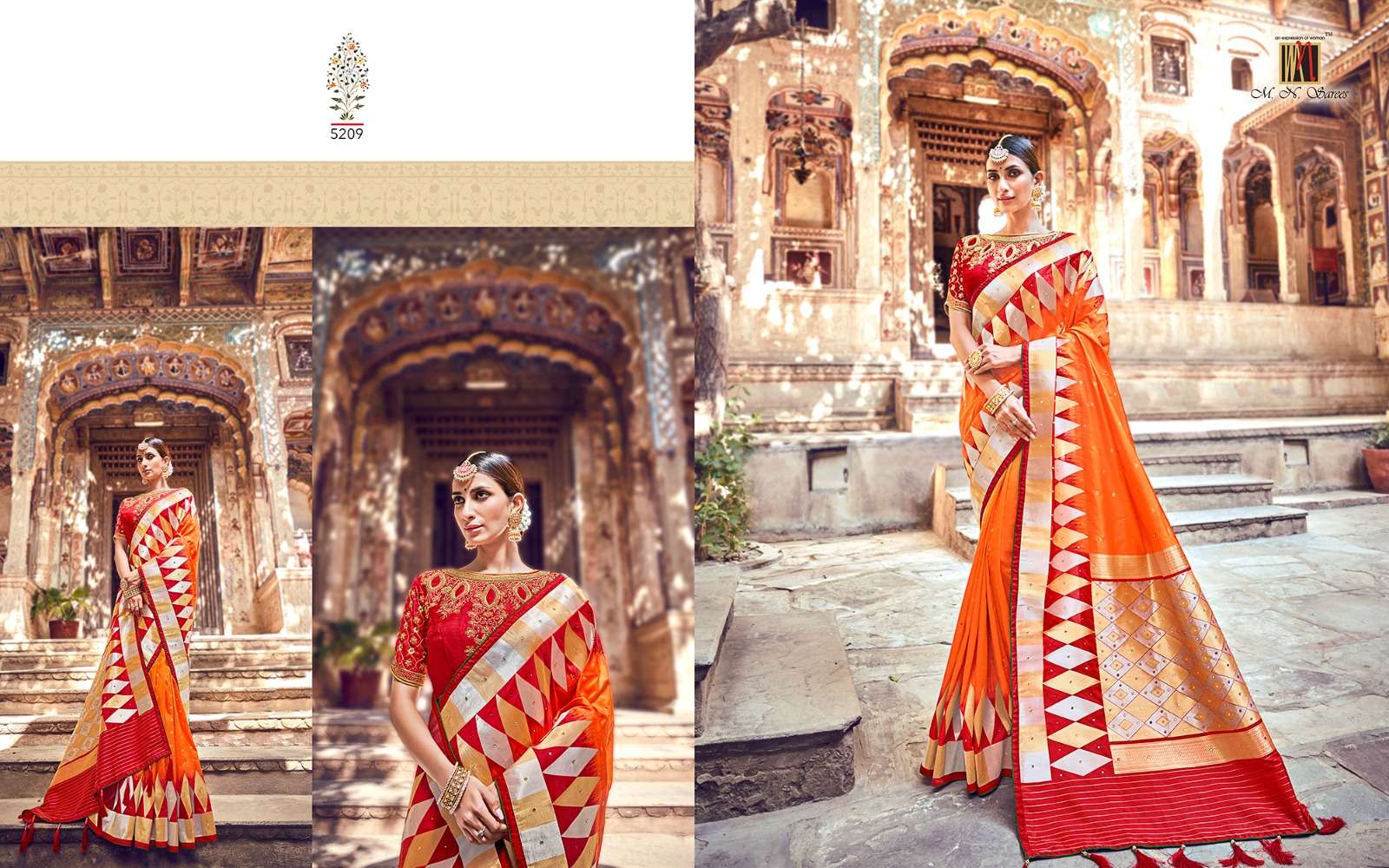 mn resham dhaga 5200 series designer banarasi silk saree 