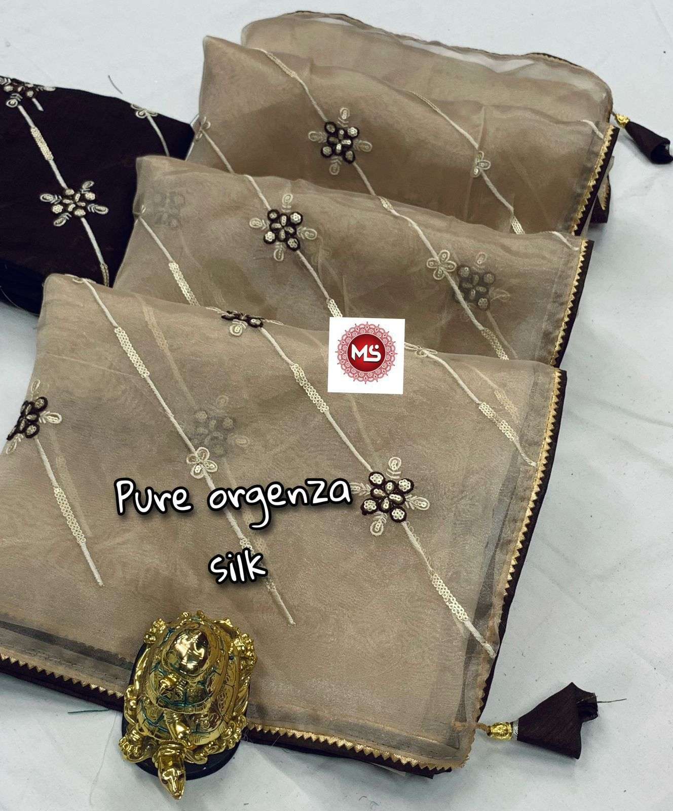 ms brand pure soft orgenza silk saree