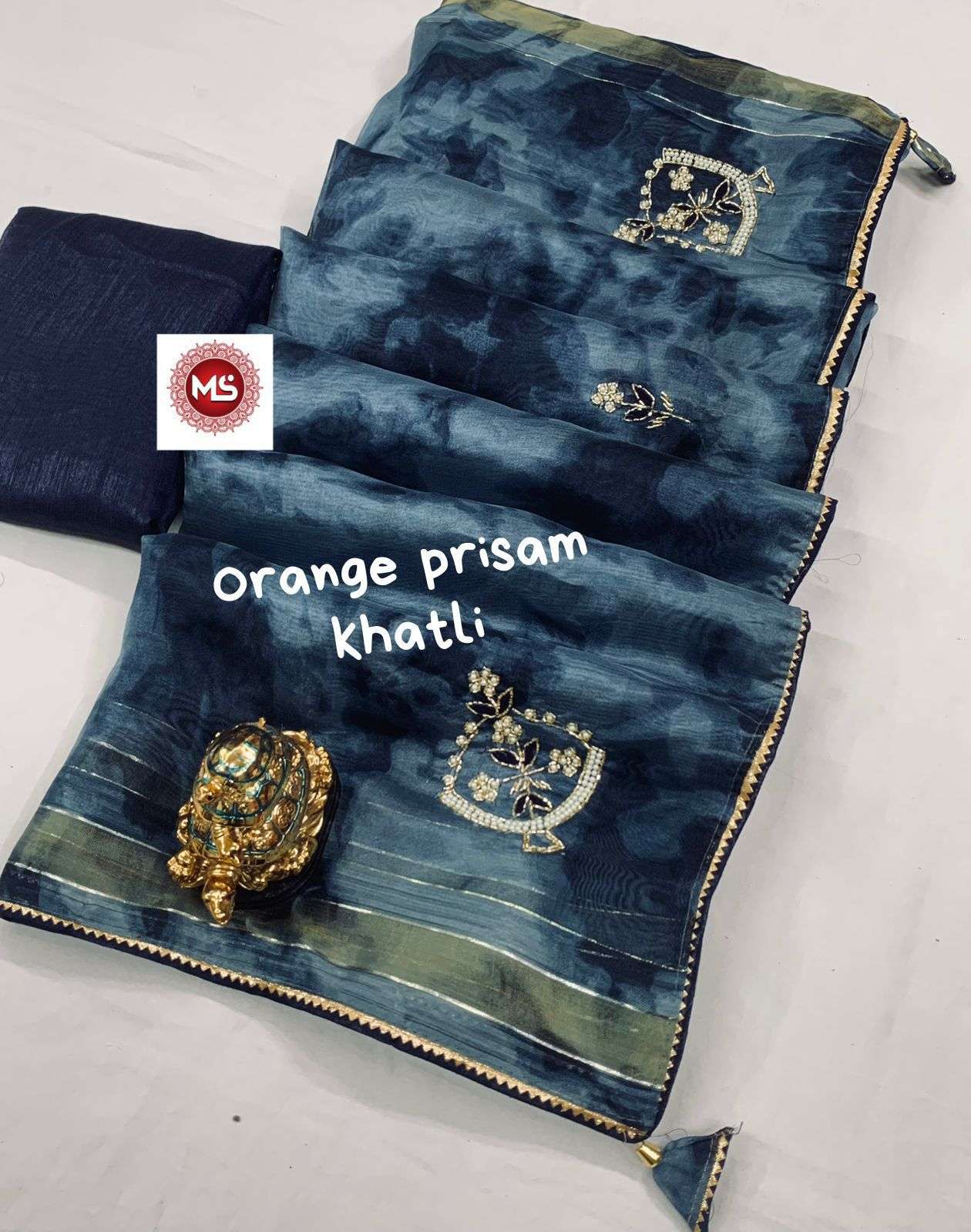 ms designer pure soft prisam organza saree