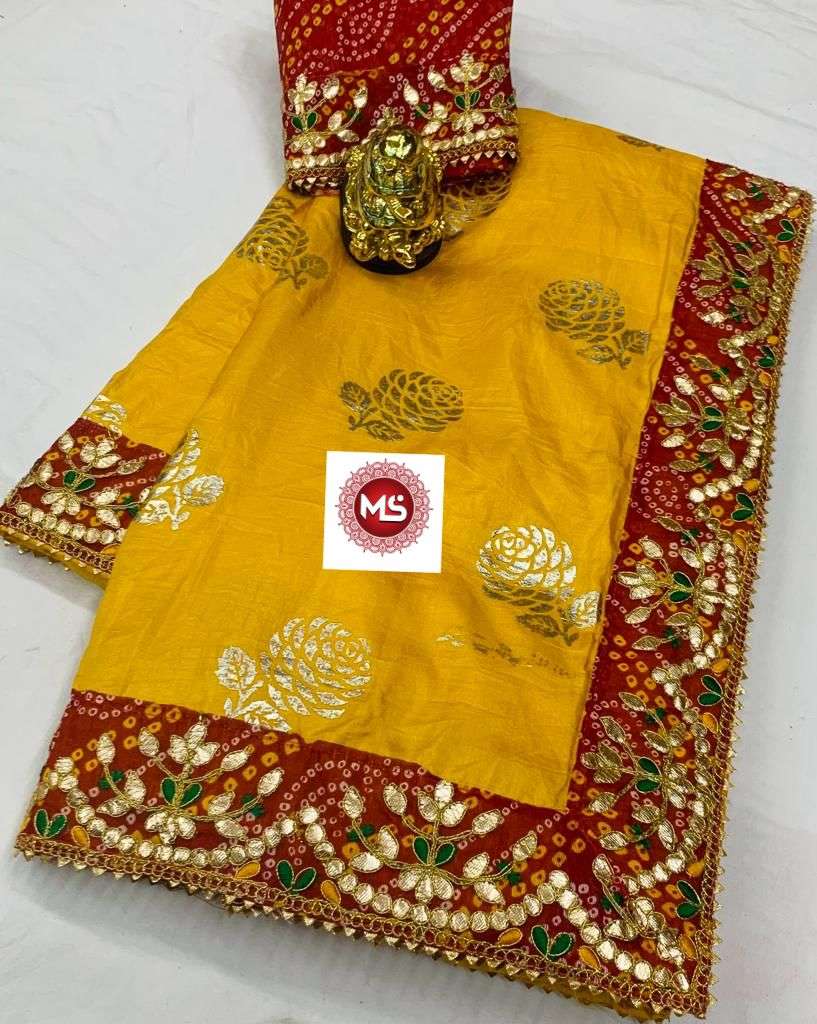 ms gulab gotta designer dola silk saree
