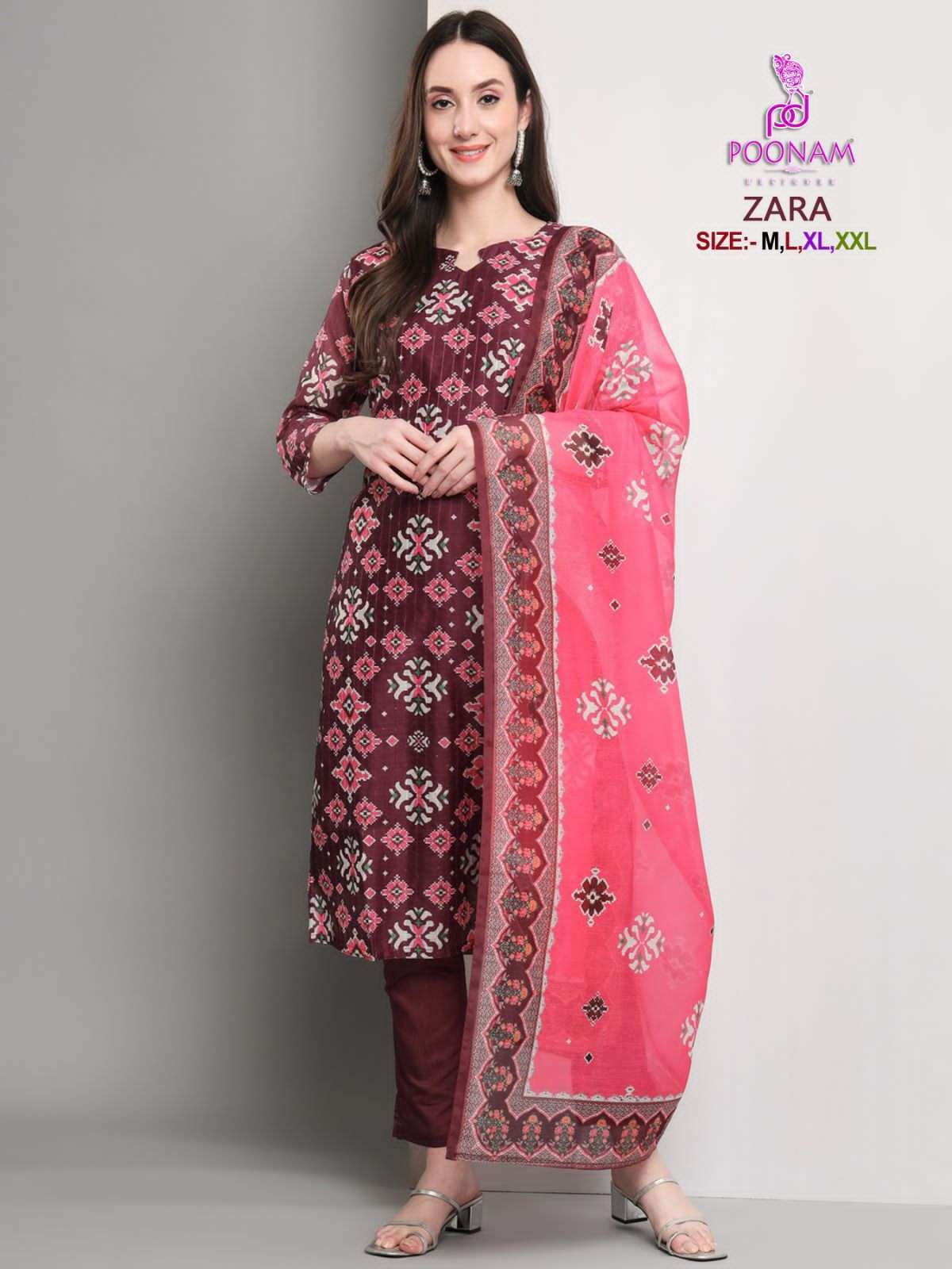 poonam designer zara series 1001-1002 Modal chanderi suit