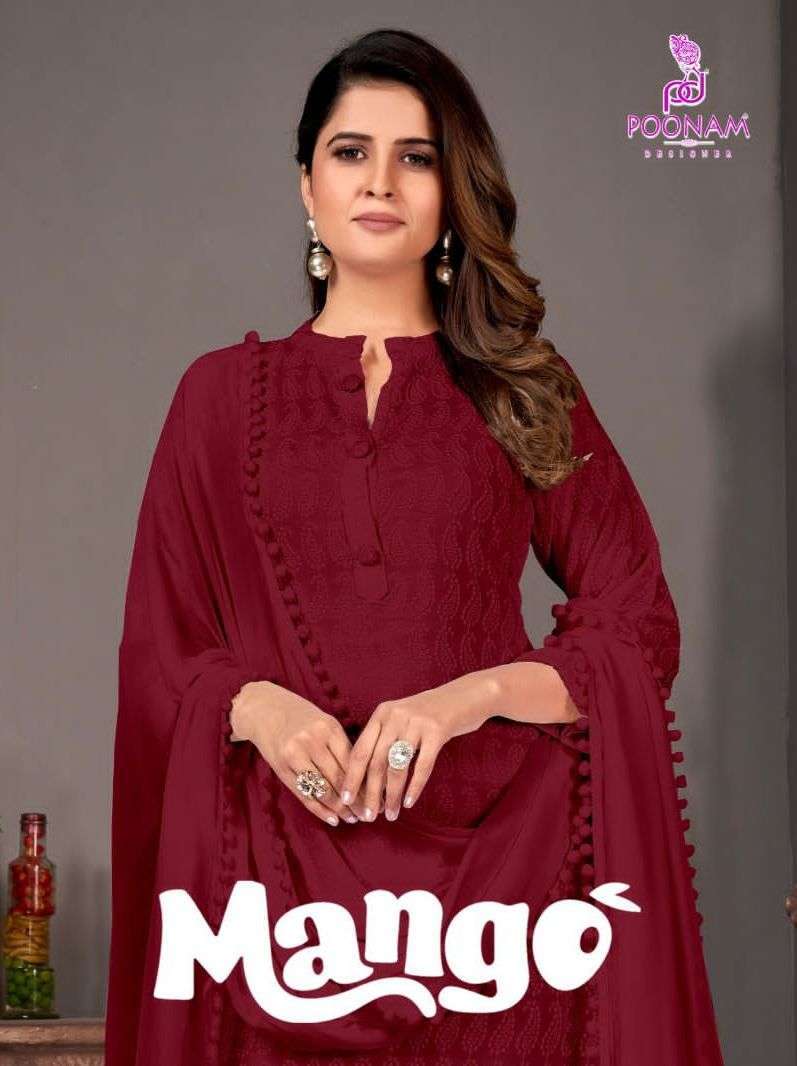 poonam mango series 1001-1007 Pure Rayon readymade suit 