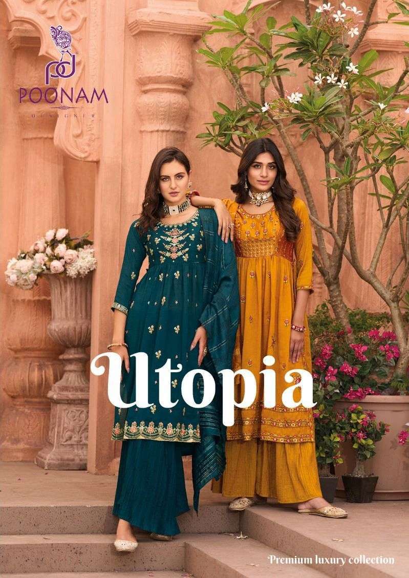 poonam utopia series 10001-10006 pure vichitra suit 