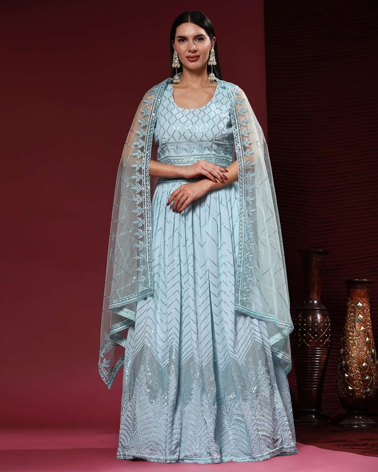 pr c 1955 pure viscose georgette lehenga