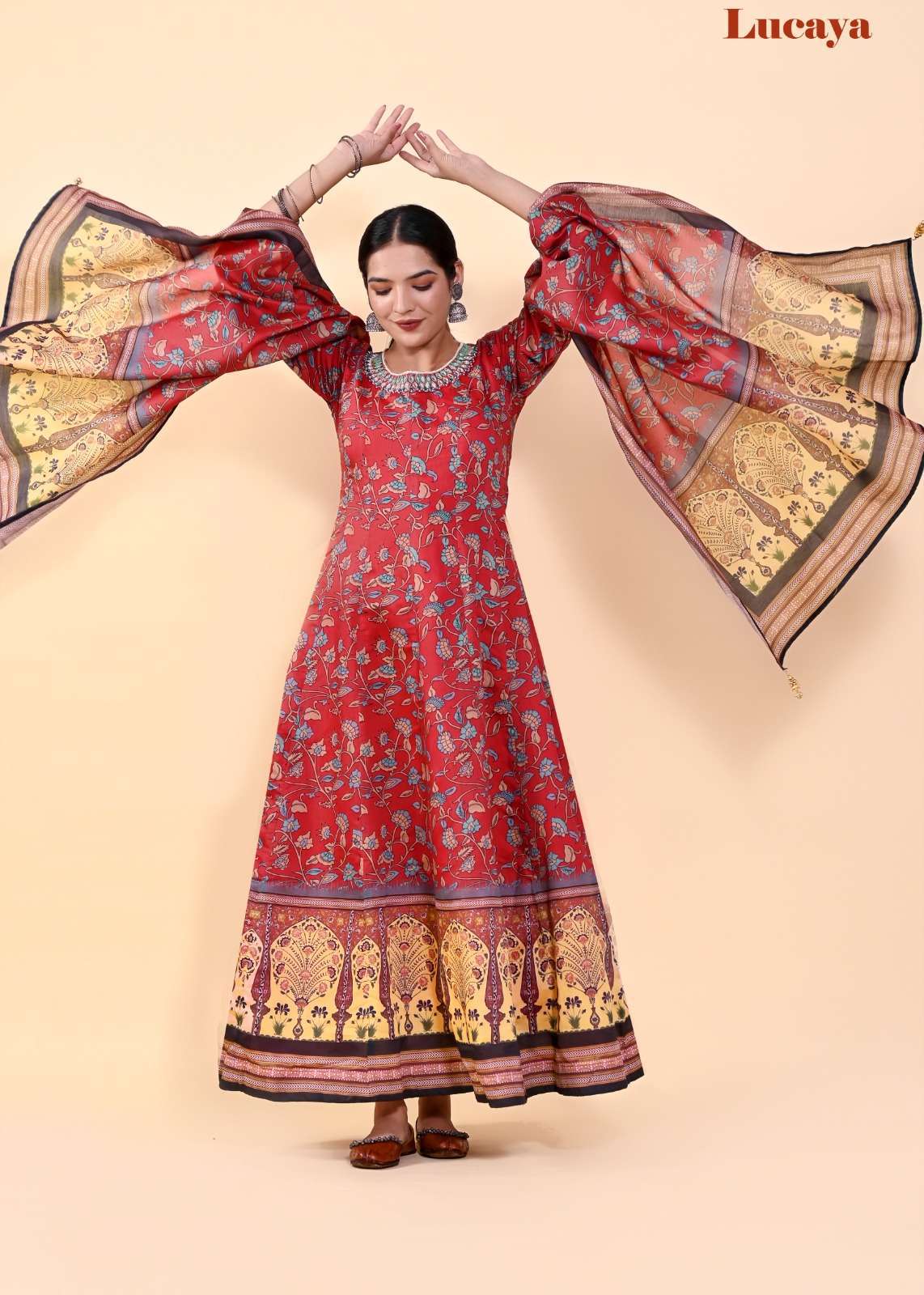 pr lucaywa vol 7 series 701-706 Heavy Chanderi silk kurti with dupatta