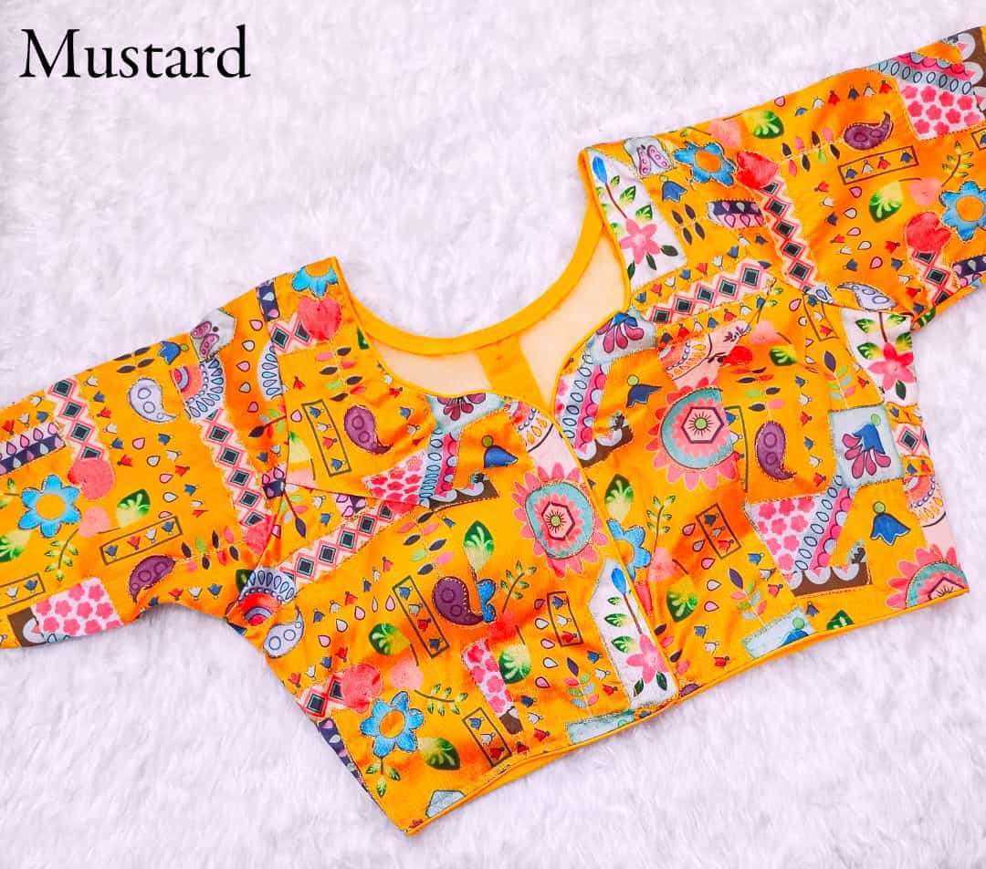 pr position print back button navratri readymade fancy blouse