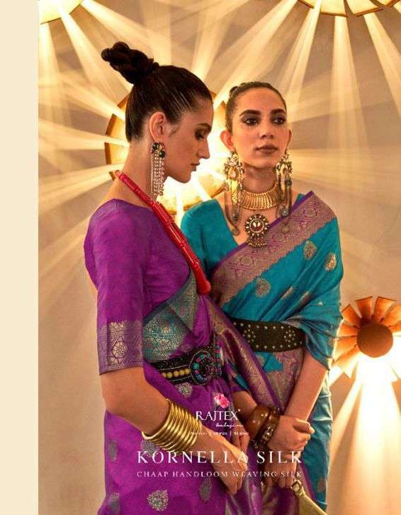 rajtex kornella silk series 310001-310006 weaving silk saree