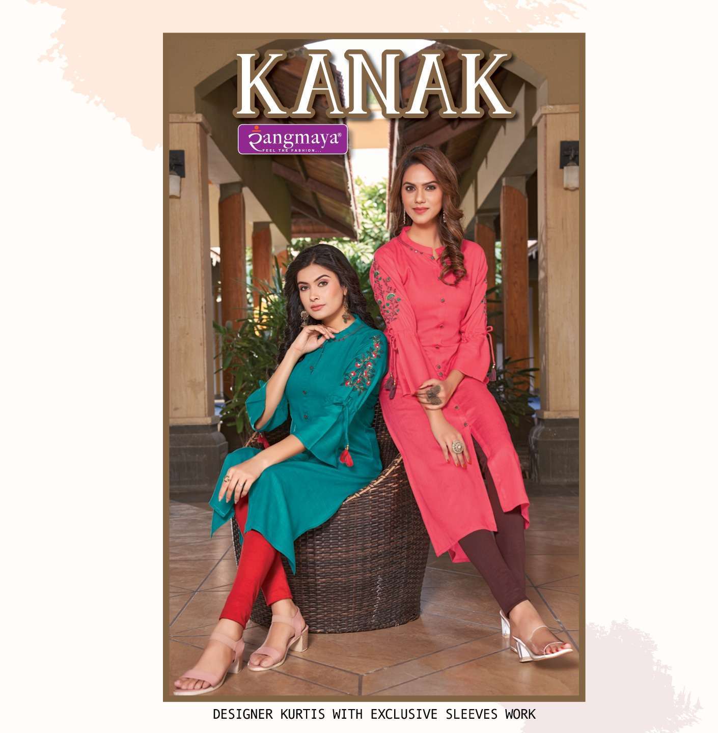 rangmaya kanak series 101-108 Rayon Slub kurti 