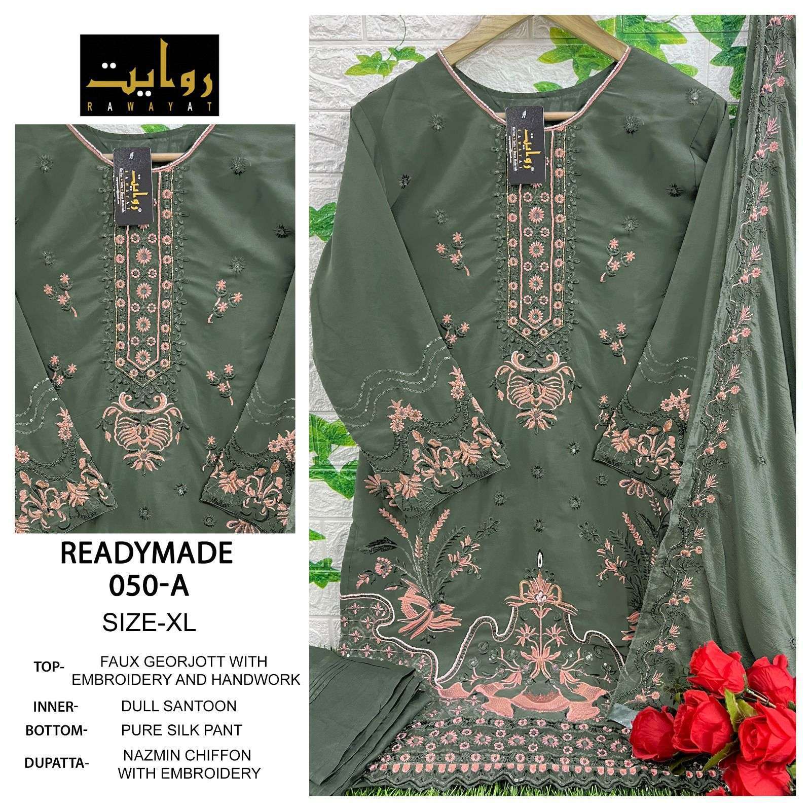 rawayat 050 ab faux georgette embroidery suit 