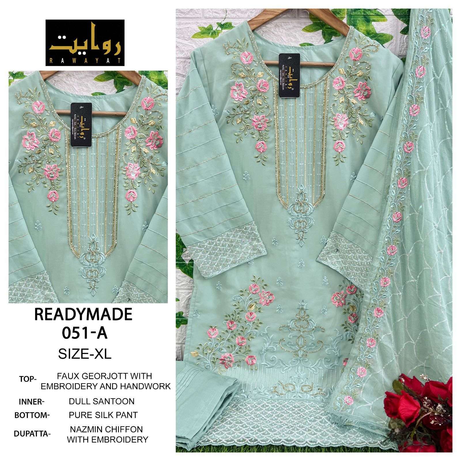 rawayat 051 ab faux georgette readymade suit 