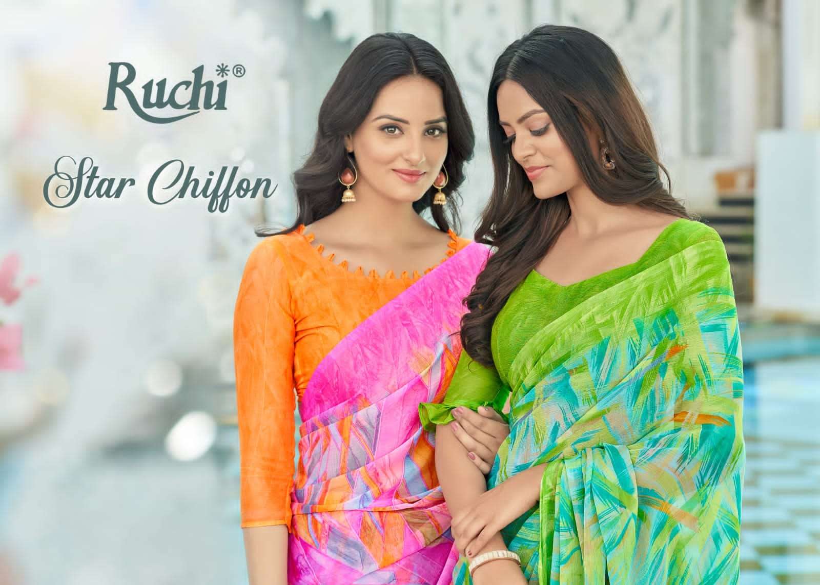 Ruchi star chiffon 122 series 24900 designer chiffon saree 