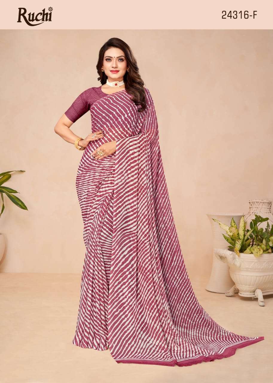 ruchi star chiffon lehriya 24316 Chiffon saree