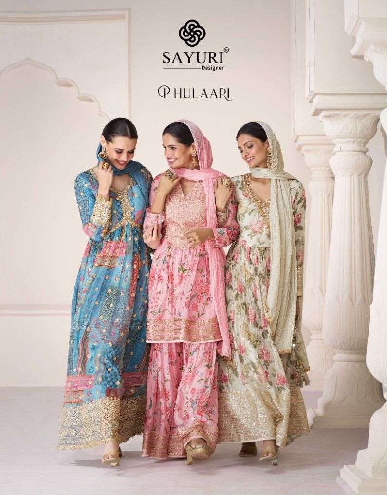 sayuri phulaari series 5273-5276 premium organza silk suit 