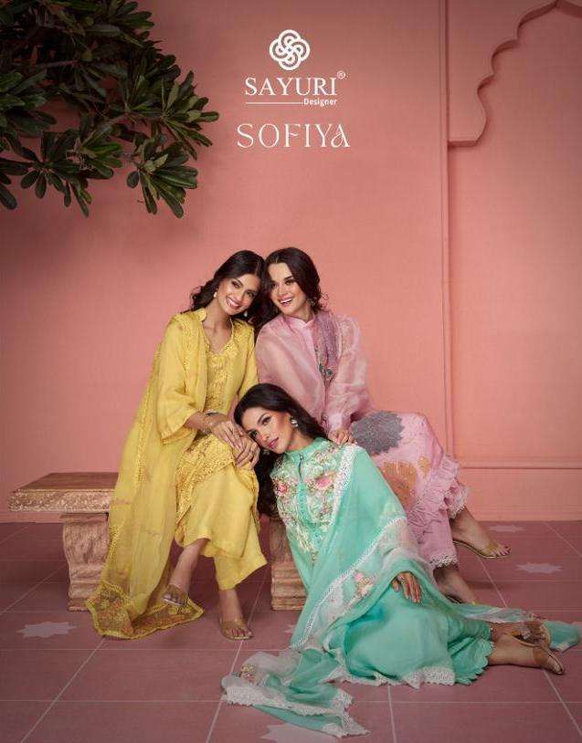 sayuri sofiya series 5262-5266 organza premium silk suit  