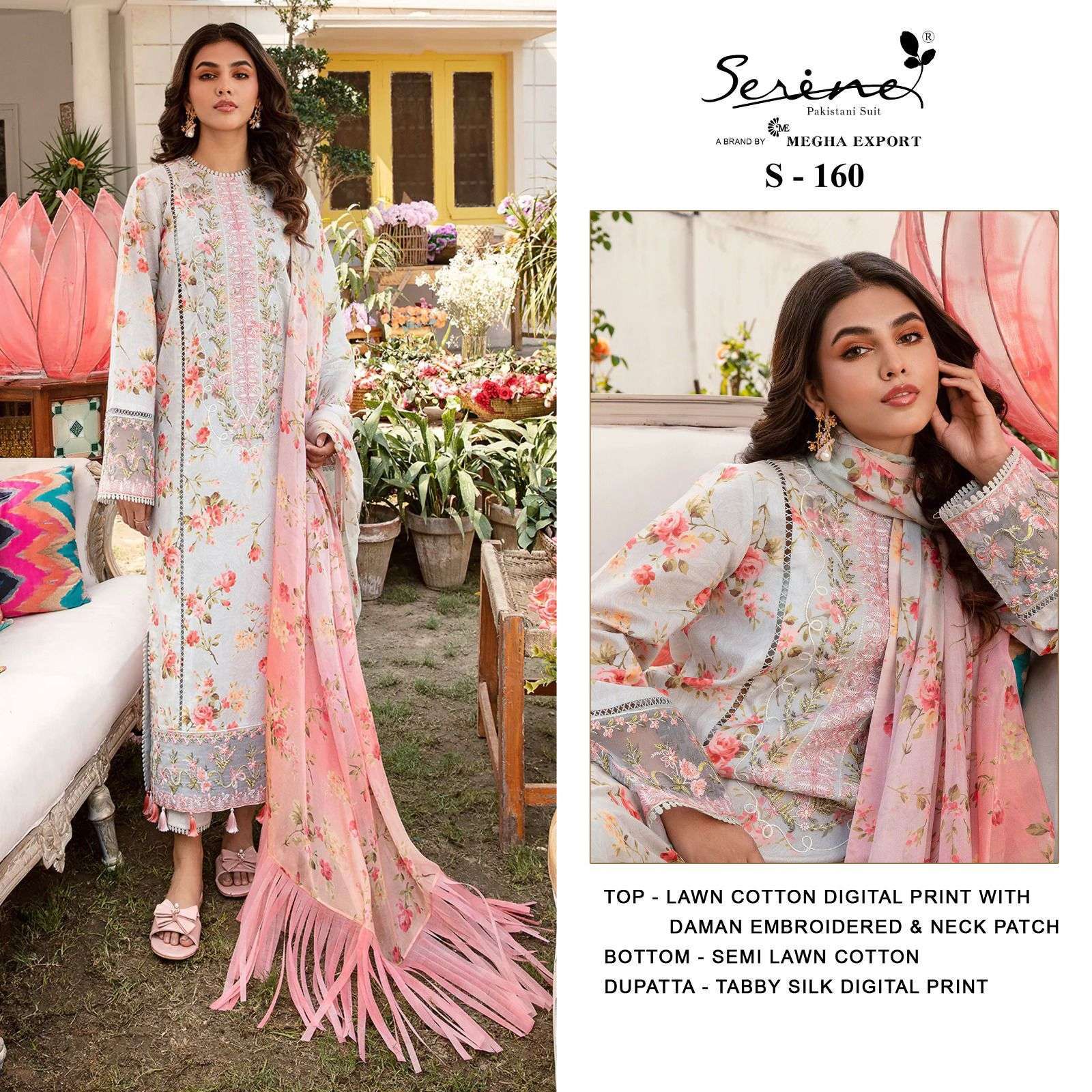 serine s 160 lawn cotton digital printed suit 
