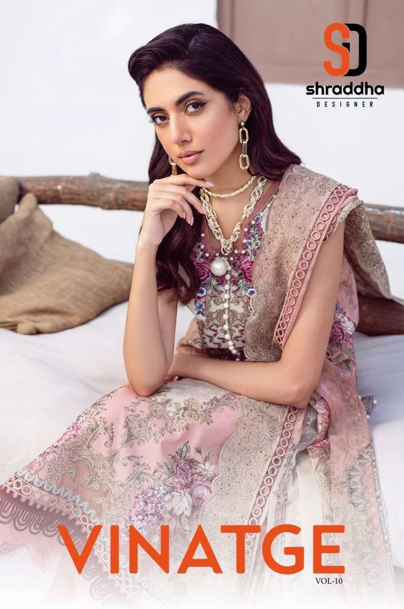 shraddha vintage vol 10 series 10001-10006 lawn cotton suit 