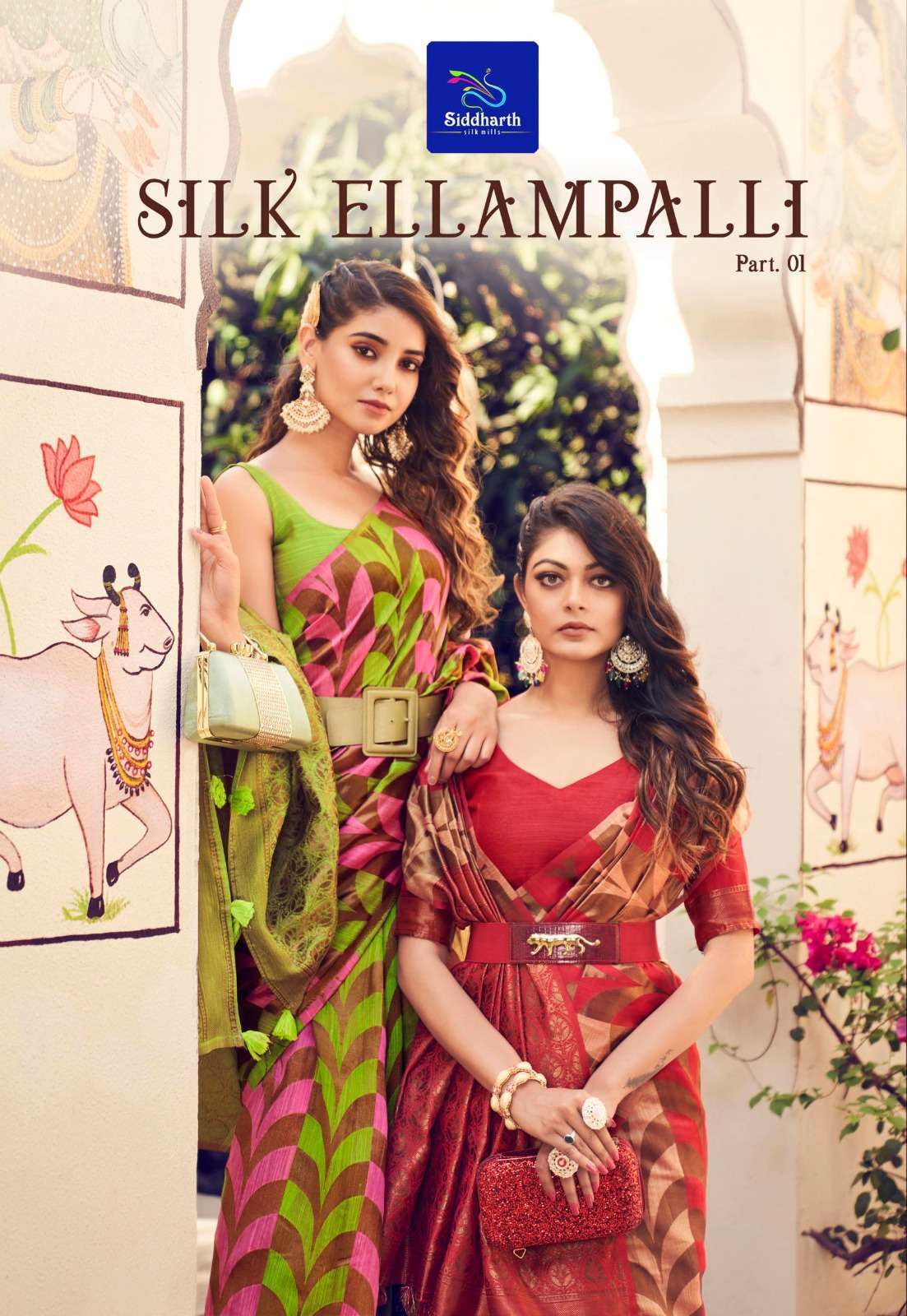 siddhanth weaves silk ellampalli vol 1 series 6301-6306 Silk Base saree