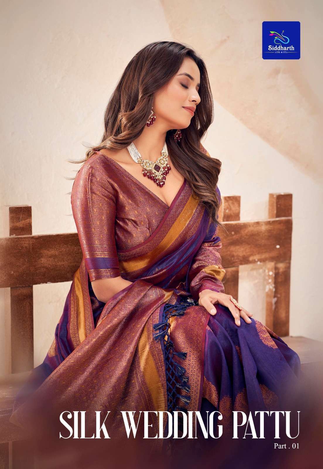 siddhanth weaves silk wedding pattu series 6801-6806 silk base saree