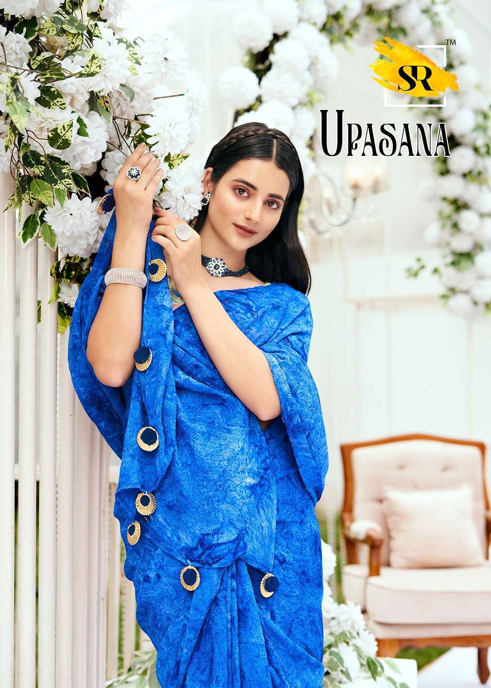 stavan upasana stretchable fabric with digital print saree