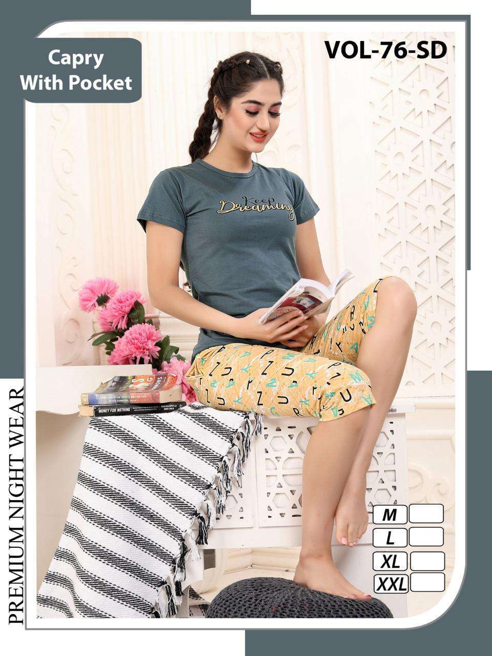 summer special capri vol 76 sd Heavy Shinker Hosiery Cotton Night Suits