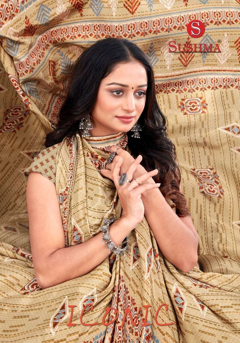 sushma iconic series 1601-1603 crape saree